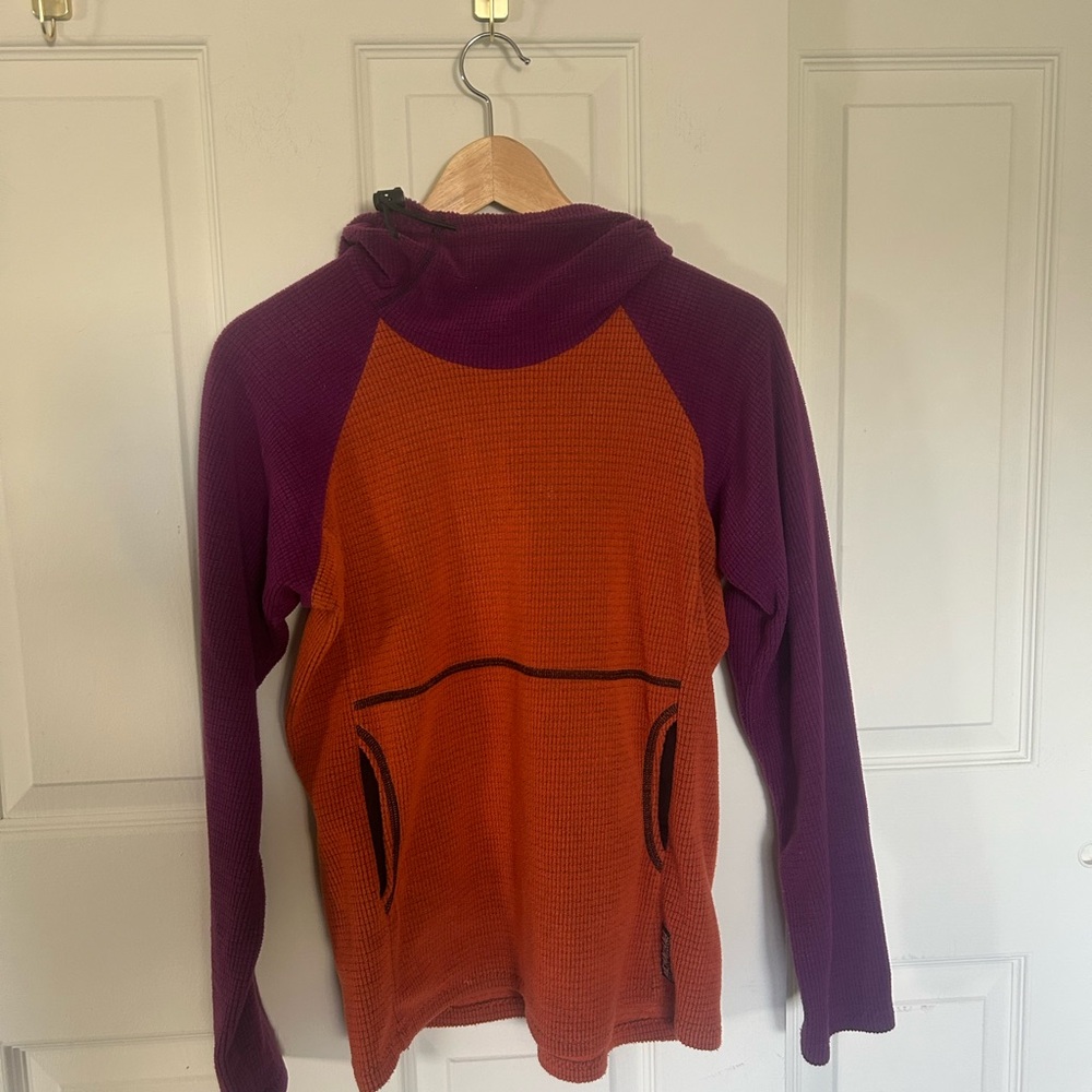 Melanzana Women's Purple and Orange Fleece Hoodie